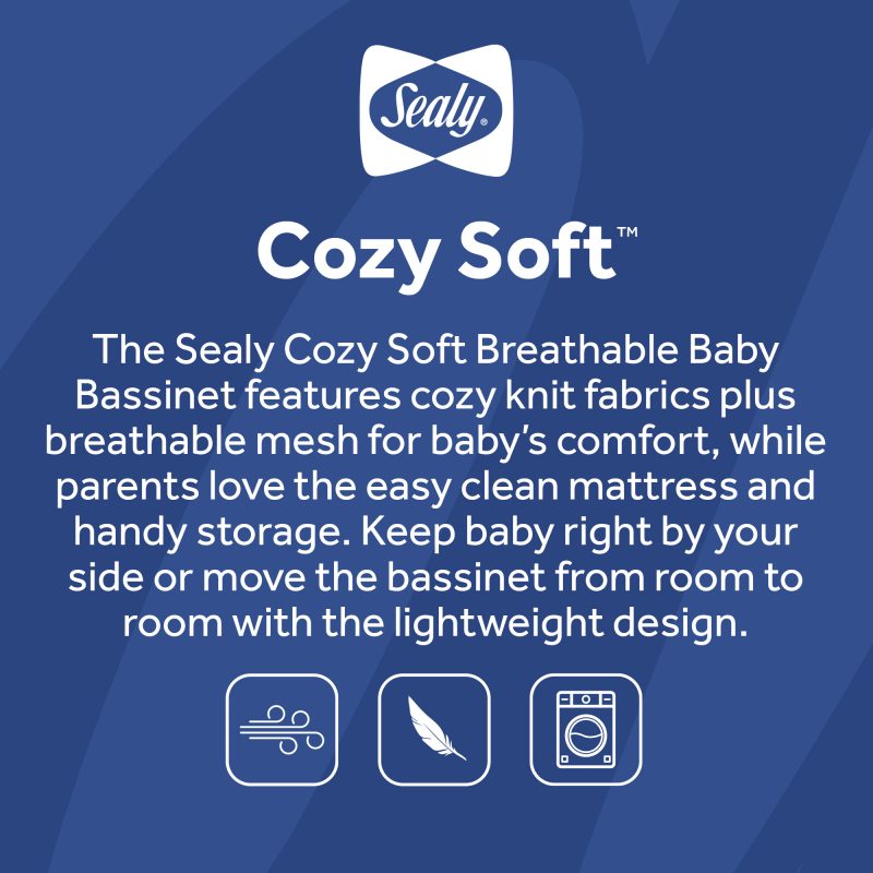 Baby bassinet with cozy knit fabric