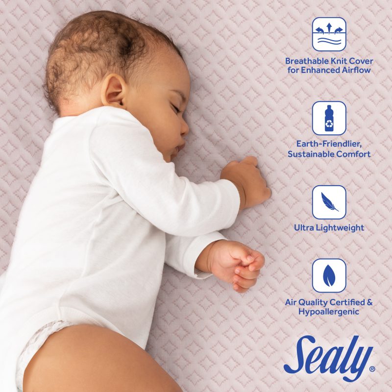 Sealy Omni-Breathe Crib Mattress - Pink Diamonds Image 6