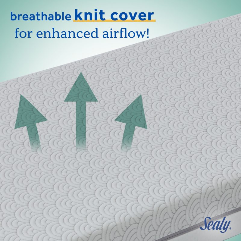 Sealy Airie™ 2-Stage Breathable Crib Mattress breathable knit cover for airflow
