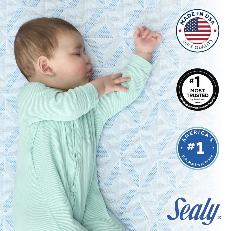 Sealy 2Cool Breathable & Cooling Crib Mattress made in the USA and #1 most trusted baby brand