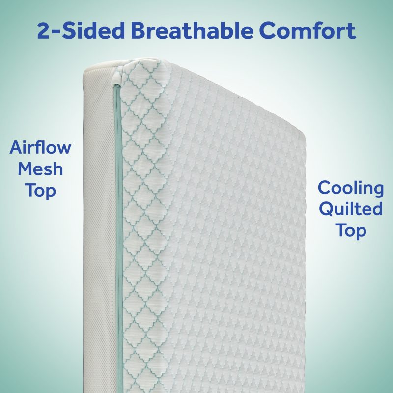 Sealy Cozy Dreams Premier Crib Mattress 2-sided breathable mesh airflow cozy cool quilted side prevent overheating first of its kind