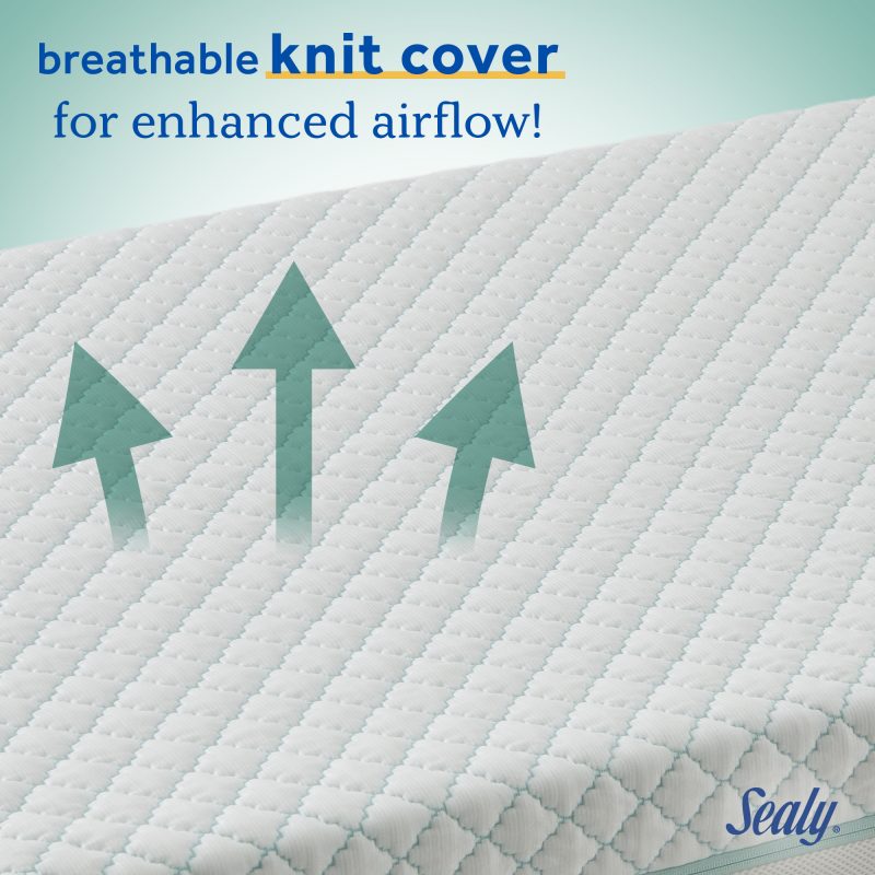 Sealy Cozy Dreams Premier Crib Mattress breathable knit cover enhanced airflow mesh side cooler sleep texture
